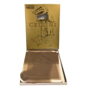 Vintage Cellini Seamless Sheer Nylon Stockings Hosiery Roman Taupe 2 Pair